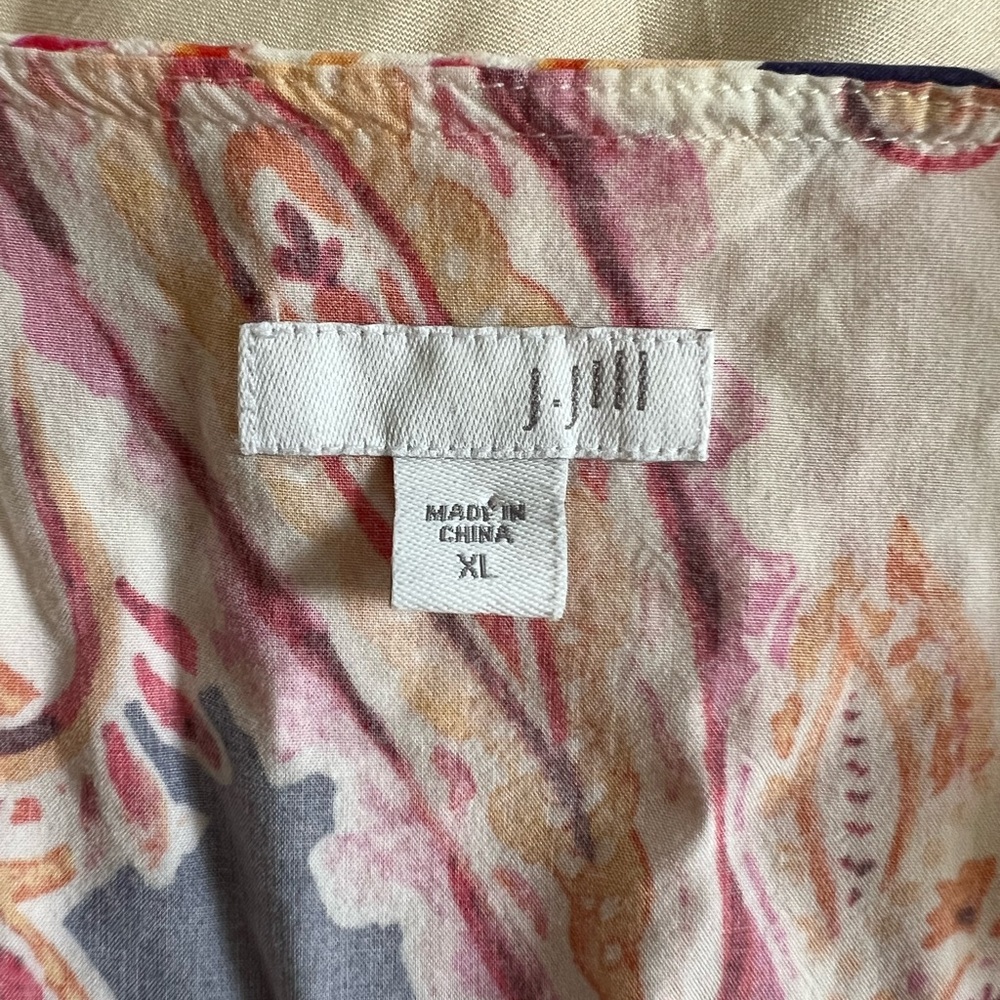 J. Jill Paisley Floral Tiered Dress Size XL - Picture 2 of 10